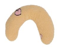 Fictory Pet U Shaped Pillow for Small Dogs and Cats, Soft Plush Neck Support, Cozy Fluffy Design, Easy to Clean, Yellow Peach Pattern