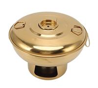 Fictory Portable Charcoal Hot Pot, Stainless Steel Small Dry Ice Pot, One Person Milk Tea Cooker, Gold, Compact Design for Easy Storage, Affordable and Efficient Heating Solution