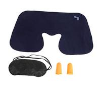 Fictory Portable Travel Kit: Inflatable Neck Pillow, Eye Cover, Earplugs for Comfortable Business Trips on Planes, Cars, Trains