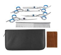 Fictory Professional Dog Grooming Scissors Set, Stainless Steel Shears Kit with Comb for Dogs and Cats Home Grooming, 7-Piece with Storage Case