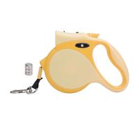 Fictory Retractable Dog Lead Plastic Auto Flashlight Small Medium Pet Comfortable Grip Night Safety Adjustable Durable for Daily Walks Yellow
