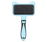 Fictory Self Cleaning Cat Brush, One-Push Grooming Slicker with Massage Function for Long & Short Haired Pets, Blue