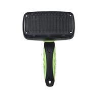Fictory Self-Cleaning Slicker Brush for Dogs and Cats, Professional Deshedding Grooming Tool for Long & Short Hair, Green