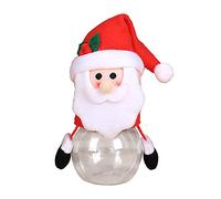 Fictory Snowman Candy Jar, Christmas Candy Container with Machine-Embroidered Design, PVC and Flannel Holiday Treat Storage for Kitchen, Living Room, Office Decor