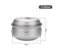 Fictory Titanium Steamer Stockpot Set with Lid, Outdoor Camping Cookware, Lightweight Soup and Steaming Pot, Durable Pan Mess Kit for Easy Cooking
