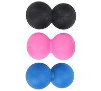 Fictory TPR Yoga Massage Ball Set - Ease Muscle Fatigue, Portable Fitness Solution | Peanut Shape, Easy Clean | Black, Rose Red, Blue