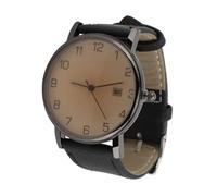 Fictory Ultra Thin Men's Analog Watch, Big Face with Calendar, Scratch-Resistant Mineral Glass, Comfortable PU Leather Strap, Perfect for Indoor & Outdoor Activities, Elegant Black Design
