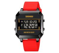 Fictory Unisex Digital Watch - Sports Backlight, Never Miss a Beat with Alarms, Water Resistant for Active Use, Dual Time & Stopwatch, Affordable Precision