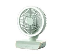 Fictory USB Rechargeable Desk Fan, 5-Speed, Remote Control, Multi-directional Oscillation, Ambient Lighting, Portable with Phone Stand, Ideal for Home and Camping