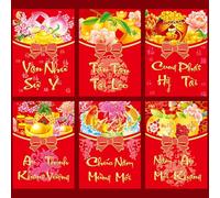 Fictory Vietnamese New Year Lucky Money Envelopes, 2024 Dragon Design Red Packets, Creative Lunar Zodiac Envelopes for Gifting and Celebrations