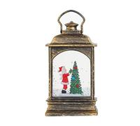 Fictory Water Filled Flat Lantern with Deer and Tree Design, Christmas LED Tabletop Decoration, Battery Operated Night Light for Holiday Home Decor