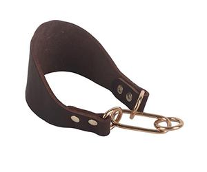 Fictory Wide Greyhound & Whippet Collar, Durable Riveted Artificial Cowhide for Sighthounds, 33cm Neck Size, Brown Colour