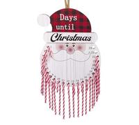Fictory Wooden Christmas Countdown Calendar, Rustic Candy Cane Advent Calendar Wall Hanging, Festive Holiday Home Decor for Family Traditions