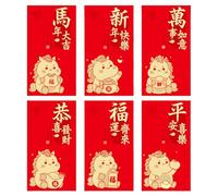 Fictory Year of the Horse Red Envelopes 2026, Creative Cartoon Horse Design Lai See Packets, Mixed Assortment Chinese New Year Money Envelopes for Lunar New Year Gifts