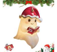 Ficugxd Cute Christmas Ghost Reading Book Lamp,Christmas Reading Book Night Light,2025 New Cute Halloween Ghost Night Light, for Indoor Home Table Centerpiece Bedroom-S