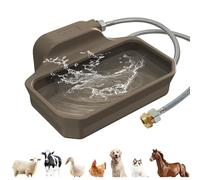 FICUSWIN Automatic Water Dispenser for Large Dogs, Patented Fit, 3/4" GHT, Male Faucet, Outdoor Animal Water Bowl with Water Valve, 5ft Water Hose, Copper Connector