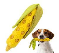Fida 2-in-1 Puppy Teething Toys, Natural Rubber Chew Toys for Dogs to Keep Them Busy & Plush Toys with Crinkle Leaves, Interactive Dog Toys for Small Medium Breeds and Puppies (Corn)
