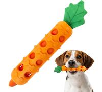 Fida 2-in-1 Puppy Teething Toys, Natural Rubber Chew Toys for Dogs to Keep Them Busy & Plush Toys with Crinkle Leaves, Interactive Dog Toys for Small Medium Breeds and Puppies.(Carrot)