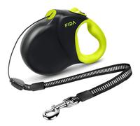 Fida 30ft Upgraded Retractable Dog Leash, Heavy Duty Pet Walking Leash for Medium/Large Breed up to 110 lbs, 360° Tangle-Free Long Retract Dog Lead, Soft Grip, One-Hand Brake, Neon Yellow