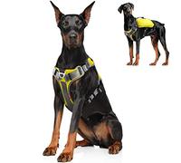 Fida Anti Pull Dog Harness with Saddlebag, Heavy Duty Dog harness for Travel Camping Hiking (yellow, X-large)