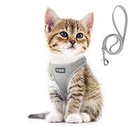 Fida Comfy Dog Harness with Leash, Cat Vest Harness Escape Proof, Breathable Lightweight Soft Mesh, Adjustable Reflective Step-in Harness for Puppy Toy Breeds & Extra-Small Pet (XXS, Grey)