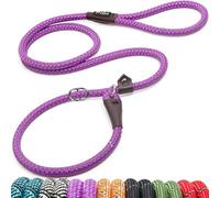 Fida Durable Dog Slip Rope Leash, No Pull Heavy Duty Training Leash for Strongest Pulling Large Medium Dogs, 6 FT Dog Slip Lead, Purple