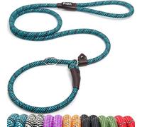 Fida Durable Slip Lead Leash, 6 FT x 1/2" Heavy Duty Loop, Comfortable & Strong Rope, No Pull Training for Large & Medium Dogs, Highly Reflective, Blue