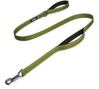 Fida Heavy Duty Dog Lead, 1.5M/5FT Dog Leads for Medium/Large Dogs, Green | Traffic Handle for 40CM Close Control, Heavy Duty Quick-Snap Hook, Reflective Stitching, for Day & Night Walks, for Training