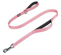 Fida Heavy Duty Dog Leads for Medium/Large Dogs, 1.5M / 5FT Traffic Handle & Advanced Hook for More Control, Reflective Dog Lead for Daily Walking & Training (Pink)