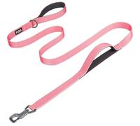 Fida Heavy Duty Dog Leads for Medium/Large Dogs, 1.8M / 6FT Traffic Handle & Advanced Hook for More Control, Reflective Dog Lead for Daily Walking & Training (Pink)