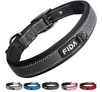 Fida Padded Dog Collar, Metal Belt Buckle Dog Collar with Double-Layer Webbing, Heavy Duty Collar for Small Dogs, Black