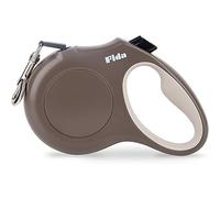 Fida Retractable Dog Lead, 5m Heavy Duty Pet Walking Leash for Small Dog up to 12kg, Tangle Free. One-Hand Brake (Small,Coffee)