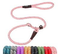 Fida Slip Lead For Dogs, 1.2m / 4FT Training Lead For Dogs, No Pull, No Choke, No Collar or Harness Needed(Pink)