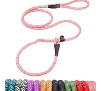 Fida Slip Lead for Dogs | 1.8m, One-Size-Fits-All, Slip-On Rope Leash. Easy to Slip On, No Collar or Harness Needed. Durable & Weather Resistant Climbers Rope with Reflective Stitching (Pink/S)