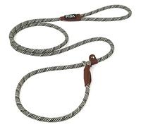 Fida Slip-On Rope Dog Lead | 1.8m, One-Size-Fits-All. Easy to Slip On, No Collar or Harness Needed. Durable & Weather Resistant Climbers Rope with Reflective Stitching (Grey/S)
