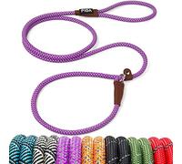 Fida Slip-On Rope Dog Lead One-Size-Fits-All 1.8m, Easy to Use, No Collar or Harness Needed. Durable Weather Resistant Climbers Rope with Reflective Stitching (Purple/S)