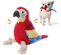 Fida Squeaky Dog Toys, Parrot Interactive Dog Toys for Boredom, Puppy Toys with Squeaker & Crinkle Tail & Rope Feet, Bird Dog Toy for Small/Medium/Large Dogs