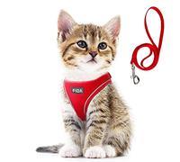 Fida Step-in Flex Dog Harness with Dog Leash, Soft Puppy Vest - All Weather Mesh, Step in Adjustable Harness for Tiny Dog or Cat (XXXS, Red)
