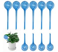 FIDBAY 10 Pack Blue Plant Watering Globes, Plastic Garden Automatic Watering Bulbs, Self Feeder Balls Irrigation Device, Flower Waterer Planter Insert Stakes for Home Indoor Outdoor Potted Plants