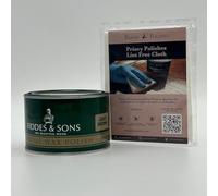 Fiddes Supreme Light Brown Wax - 400ml + Free Priory Polishes© Lint Free Cloth