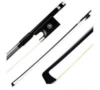 Fiddle Bow 4/4-1/16 Black Carbon Fiber Violon BOW Ebony Frog Nickel Silver White Horsehair Violon Fibre (Color : 4-4 Size)
