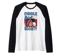 Fiddle & Fire Society Campfire Folk Bluegrass Music Lover Raglan Baseball Tee