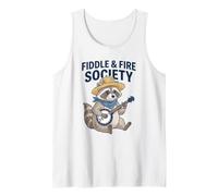 Fiddle & Fire Society Raccoon Bluegrass Cou Folk Music Lover Tank Top