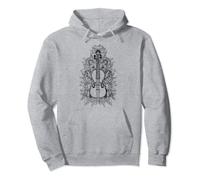 Fiddle Flowers Vintage Violin Bluegrass Folk Floral Design Pullover Hoodie