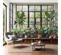 Fiddle-Leaf Fig Birdparadise Monstera Wallpaper for Living Room Bedrom Decor | Nordic Fresh Gardening Wall Mural, Green Wall Art, Silk Photo Wallpaper Waterproof for Sofa TV Background Decor 200x140cm