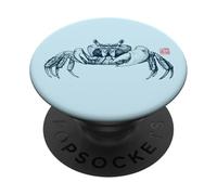 Fiddler Crab Illustration Japanese Aesthetic Ocean Fauna PopSockets Adhesive PopGrip