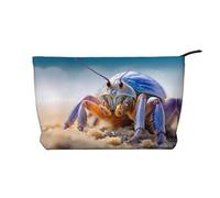 Fiddler Crab Pattern Large Capacity Corduroy Cosmetic Bag, Fashionable Waterproof toiletries Storage Bag