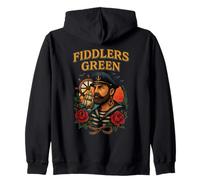 Fiddlers Green Sailor Style Nautical Art Pirate Old Salt Zip Hoodie