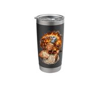 Fiddling While the World Burns Satirical Design Stainless Steel Insulated Tumbler