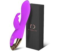 FIDECH Rabbit Vibrator Sex Toys for Clitoris G-spot Stimulation,Waterproof Dildo Vibrator with 10 Powerful Vibrations Dual Motor Stimulator for Women or Couple Fun (Purple)
